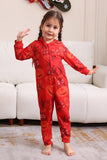 Ensemble de pyjama familial à capuche à motifs rouges