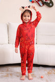 Ensemble de pyjama familial à capuche à motifs rouges