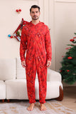 Ensemble de pyjama familial à capuche à motifs rouges