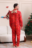 Ensemble de pyjama familial à capuche à motifs rouges