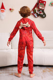 Ensemble de pyjama familial à capuche à motifs rouges