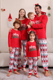 Ensemble de pyjama assorti familial de Noël rouge