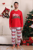 Ensemble de pyjama assorti familial de Noël rouge