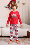 Ensemble de pyjama assorti familial de Noël rouge