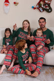 Ensemble de pyjama assorti pour la famille de Noël vert foncé