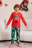 Ensemble de pyjama assorti familial de Noël imprimé rouge