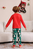 Ensemble de pyjama assorti familial de Noël imprimé rouge