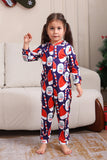 Ensemble de pyjama bleu foncé Ensemble de pyjama familial imprimé chapeau rouge