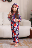 Ensemble de pyjama bleu foncé Ensemble de pyjama familial imprimé chapeau rouge