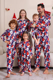 Ensemble de pyjama bleu foncé Ensemble de pyjama familial imprimé chapeau rouge