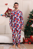 Ensemble de pyjama bleu foncé Ensemble de pyjama familial imprimé chapeau rouge