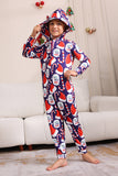 Ensemble de pyjama bleu foncé Ensemble de pyjama familial imprimé chapeau rouge