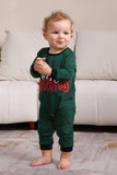 Ensemble de pyjama familial Joyeux Noël vert foncé