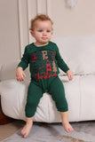 Ensemble de pyjama familial Joyeux Noël vert foncé