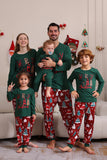 Ensemble de pyjama familial Joyeux Noël vert foncé