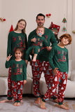 Ensemble de pyjama familial Joyeux Noël vert foncé