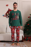 Ensemble de pyjama familial Joyeux Noël vert foncé