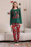 Ensemble de pyjama familial Joyeux Noël vert foncé