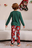 Ensemble de pyjama familial Joyeux Noël vert foncé