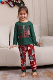 Ensemble de pyjama familial Joyeux Noël vert foncé