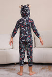 Pyjama à capuche assorti pour la famille marine de Noël