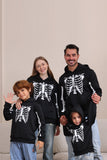 Sweat-shirts à capuche à capuche squelette noir pour la famille d’Halloween