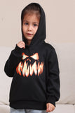 Black Devil Pumpkin Print Sweats à capuche pour la famille d’Halloween