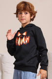 Black Devil Pumpkin Print Sweats à capuche pour la famille d’Halloween