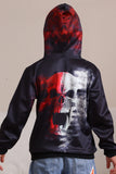 Sweat-shirts à capuche à capuche d’Halloween à imprimé squelette noir