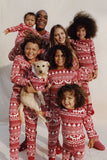 Ensemble de pyjama assorti familial imprimé à motif de Noël rouge