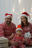 Ensemble de pyjama assorti familial imprimé à motif de Noël rouge