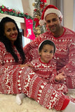 Ensemble de pyjama assorti familial imprimé à motif de Noël rouge