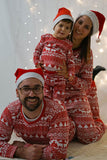 Ensemble de pyjama assorti familial imprimé à motif de Noël rouge