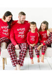 Pyjama doux familial assorti Pantalon à carreaux rouge Ensemble de pyjama de mode de base lâche chaud