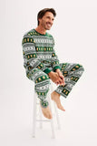 Noël lâche famille assorti flocon de neige vert pain d’épice homme motif pyjama ensemble