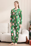 Pyjama de Noël vert pour la famille Assorti Noël pour les femmes Hommes Capuche Une pièce Pjs Vêtements de nuit de vacances