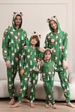 Pyjama de Noël vert pour la famille Assorti Noël pour les femmes Hommes Capuche Une pièce Pjs Vêtements de nuit de vacances