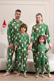 Pyjama de Noël vert pour la famille Assorti Noël pour les femmes Hommes Capuche Une pièce Pjs Vêtements de nuit de vacances