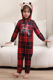 Pyjama rouge joyeux Noël pour la famille à capuche Une pièce Pjs Pyjama de vacances