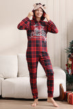 Pyjama rouge joyeux Noël pour la famille à capuche Une pièce Pjs Pyjama de vacances