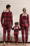 Pyjama rouge joyeux Noël pour la famille à capuche Une pièce Pjs Pyjama de vacances