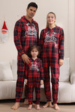 Pyjama rouge joyeux Noël pour la famille à capuche Une pièce Pjs Pyjama de vacances