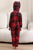 Pyjama rouge joyeux Noël pour la famille à capuche Une pièce Pjs Pyjama de vacances