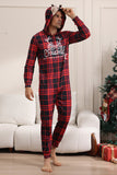 Pyjama rouge joyeux Noël pour la famille à capuche Une pièce Pjs Pyjama de vacances