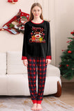 Noir Rouge Famille Assorti Pyjamas Adulte Enfants Bébé Tops et Pantalon à Carreaux Ensemble de Pyjama de Noël