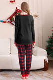 Noir Rouge Famille Assorti Pyjamas Adulte Enfants Bébé Tops et Pantalon à Carreaux Ensemble de Pyjama de Noël