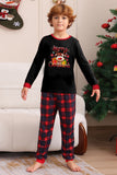 Noir Rouge Famille Assorti Pyjamas Adulte Enfants Bébé Tops et Pantalon à Carreaux Ensemble de Pyjama de Noël