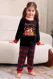 Noir Rouge Famille Assorti Pyjamas Adulte Enfants Bébé Tops et Pantalon à Carreaux Ensemble de Pyjama de Noël