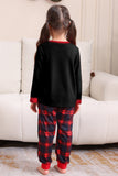 Noir Rouge Famille Assorti Pyjamas Adulte Enfants Bébé Tops et Pantalon à Carreaux Ensemble de Pyjama de Noël