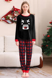 Noir Rouge Famille Assorti Pyjamas Adulte Enfants Bébé Tops et Pantalon à Carreaux Ensemble de Pyjama de Noël